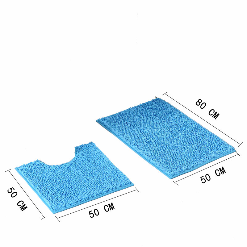 Chenille Plush Carpet Bathroom Two-Piece Floor Mat Bathroom Absorbent Bathroom Non-Slip Chenille Floor Mat