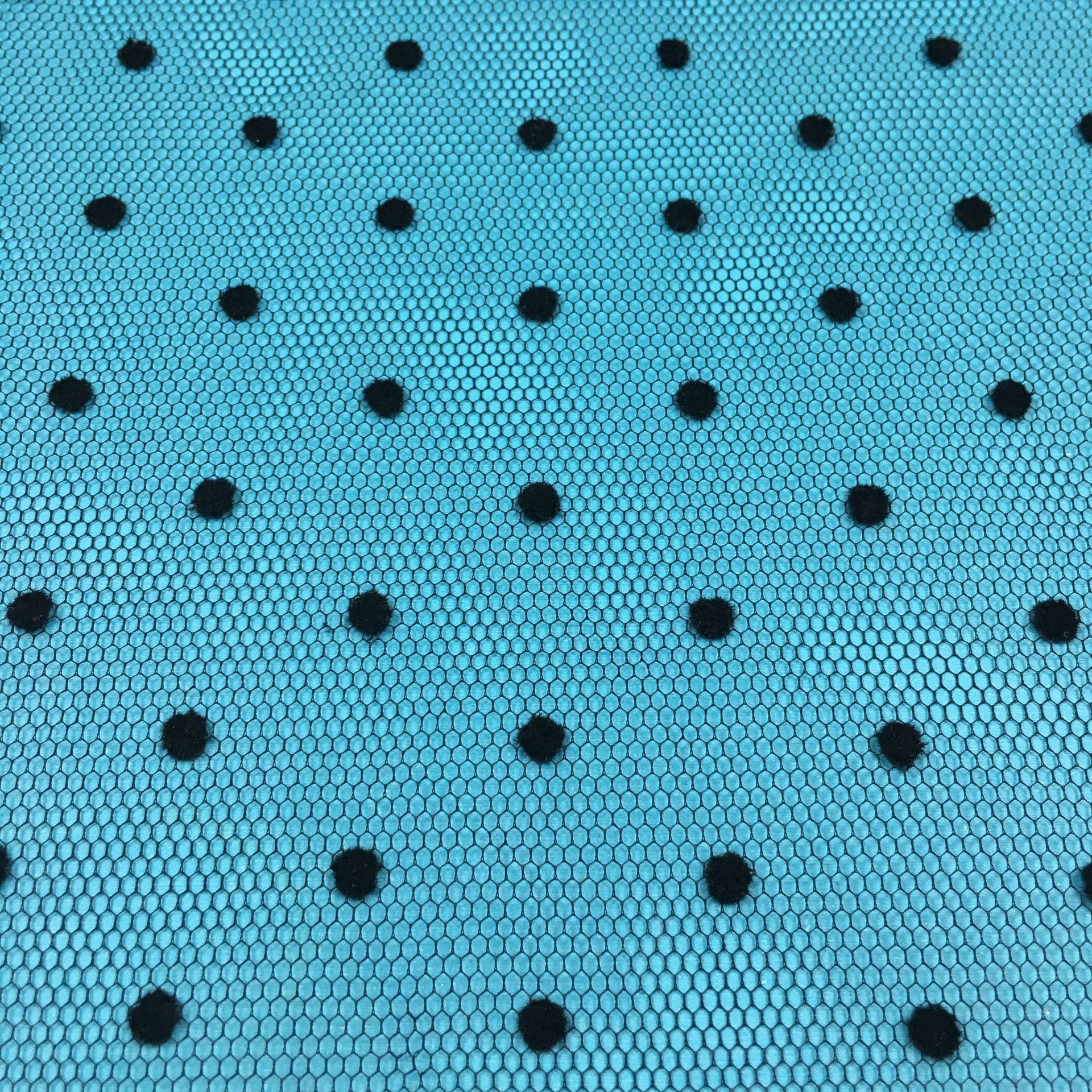 现货批发 植绒网布 植绒圆点网纱 网眼布植绒面料 波点网纱面料
