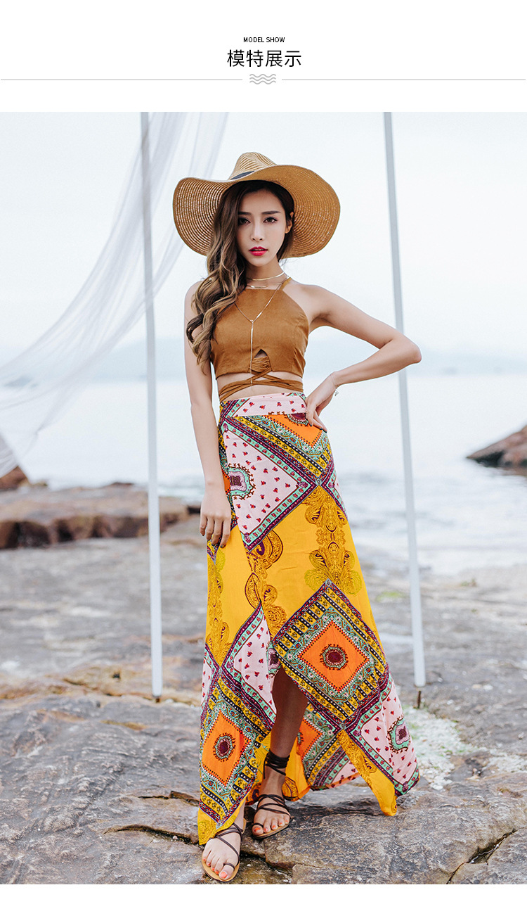 20108女装夏季新款波西米亚海边度假风绑带式短款小吊带一件代发