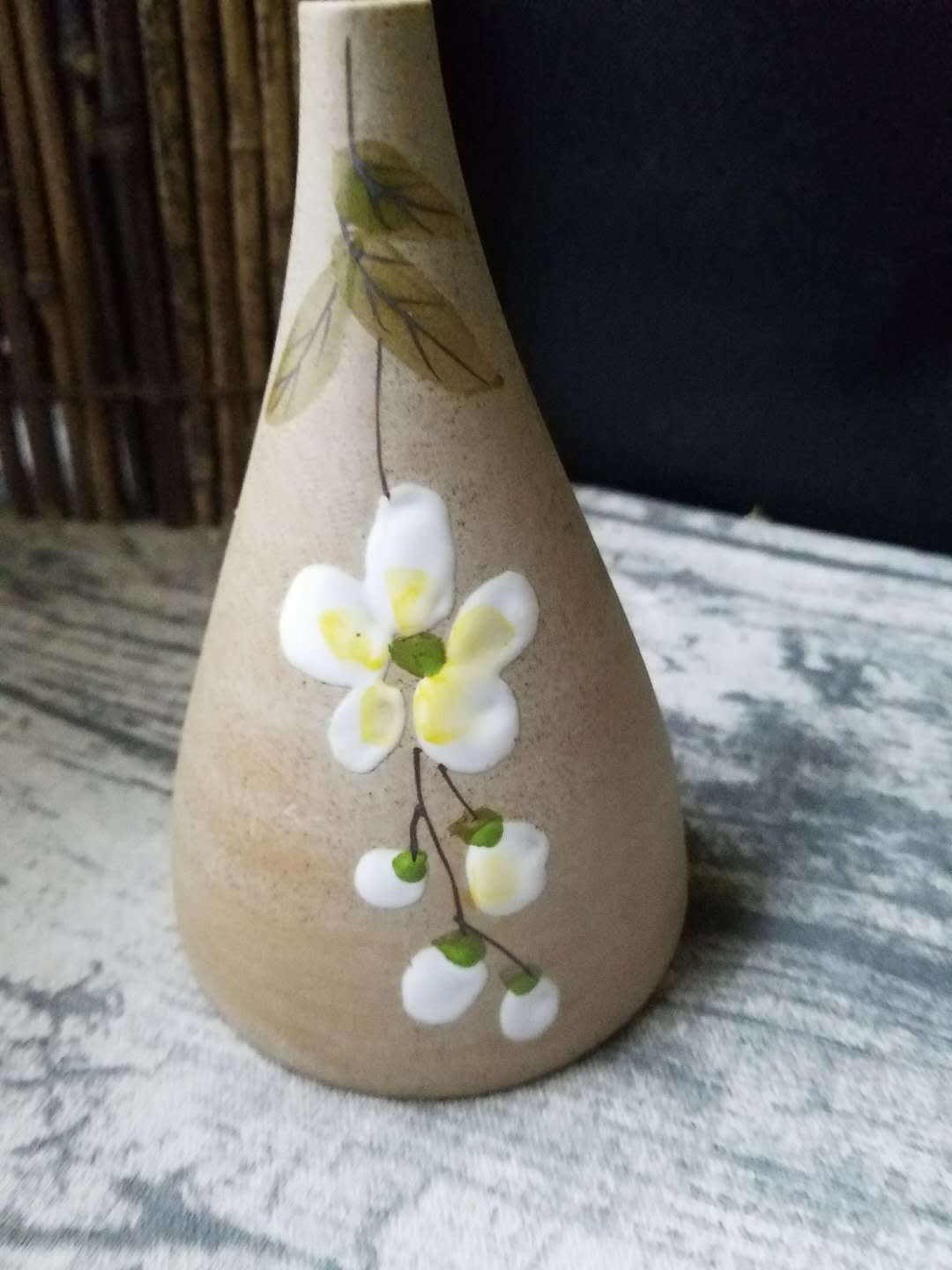 景德镇陶瓷手绘小花瓶插花水培器客厅家居田园装饰陶泥工艺品摆件