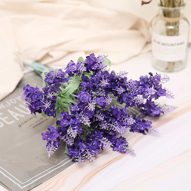 仿真薰衣草普罗旺斯薰衣草欧式浪漫花艺家居婚庆装饰布景塑料花束