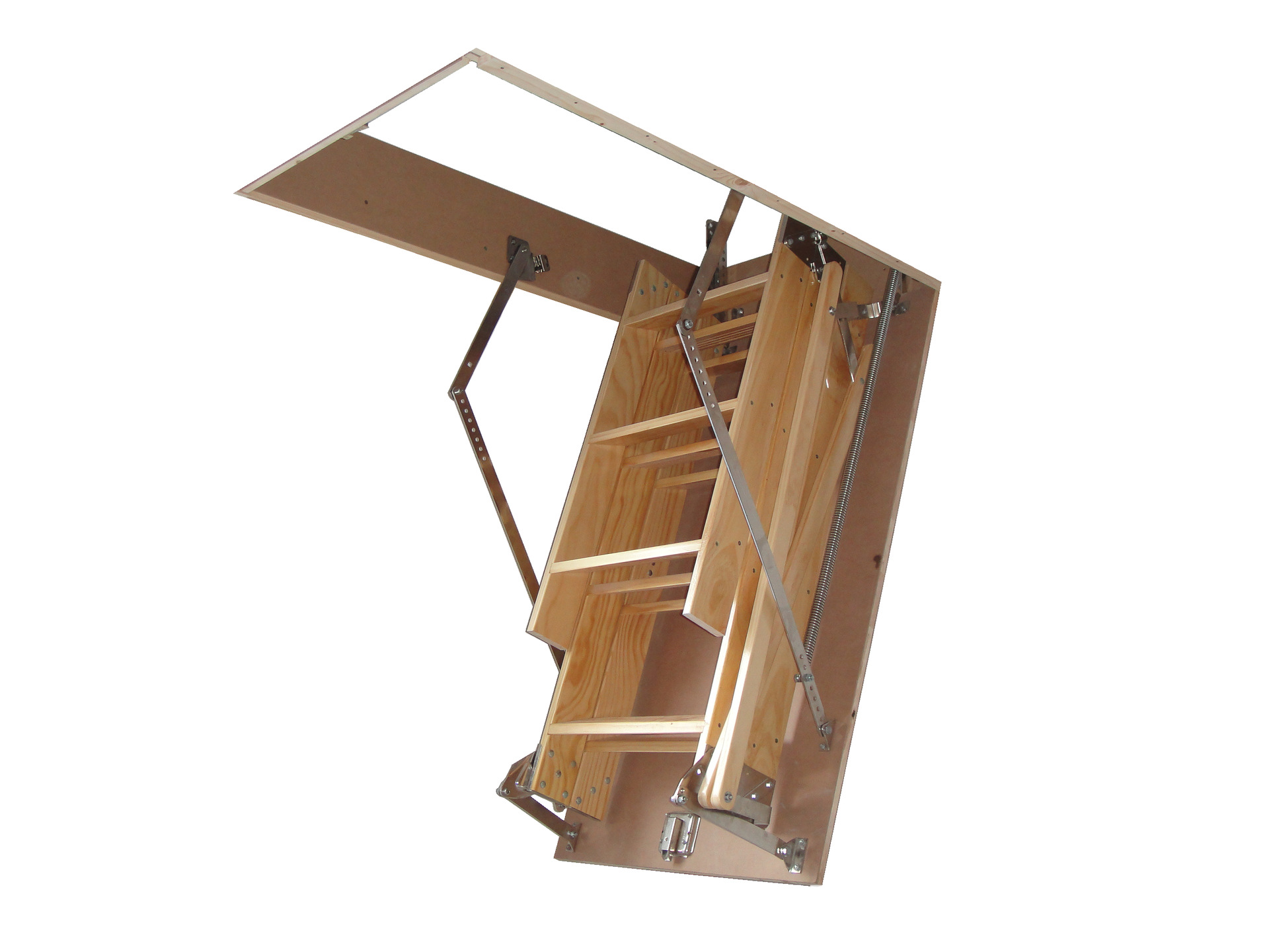 阁楼楼梯实木折叠楼梯加厚别墅隐形折叠拉伸楼梯