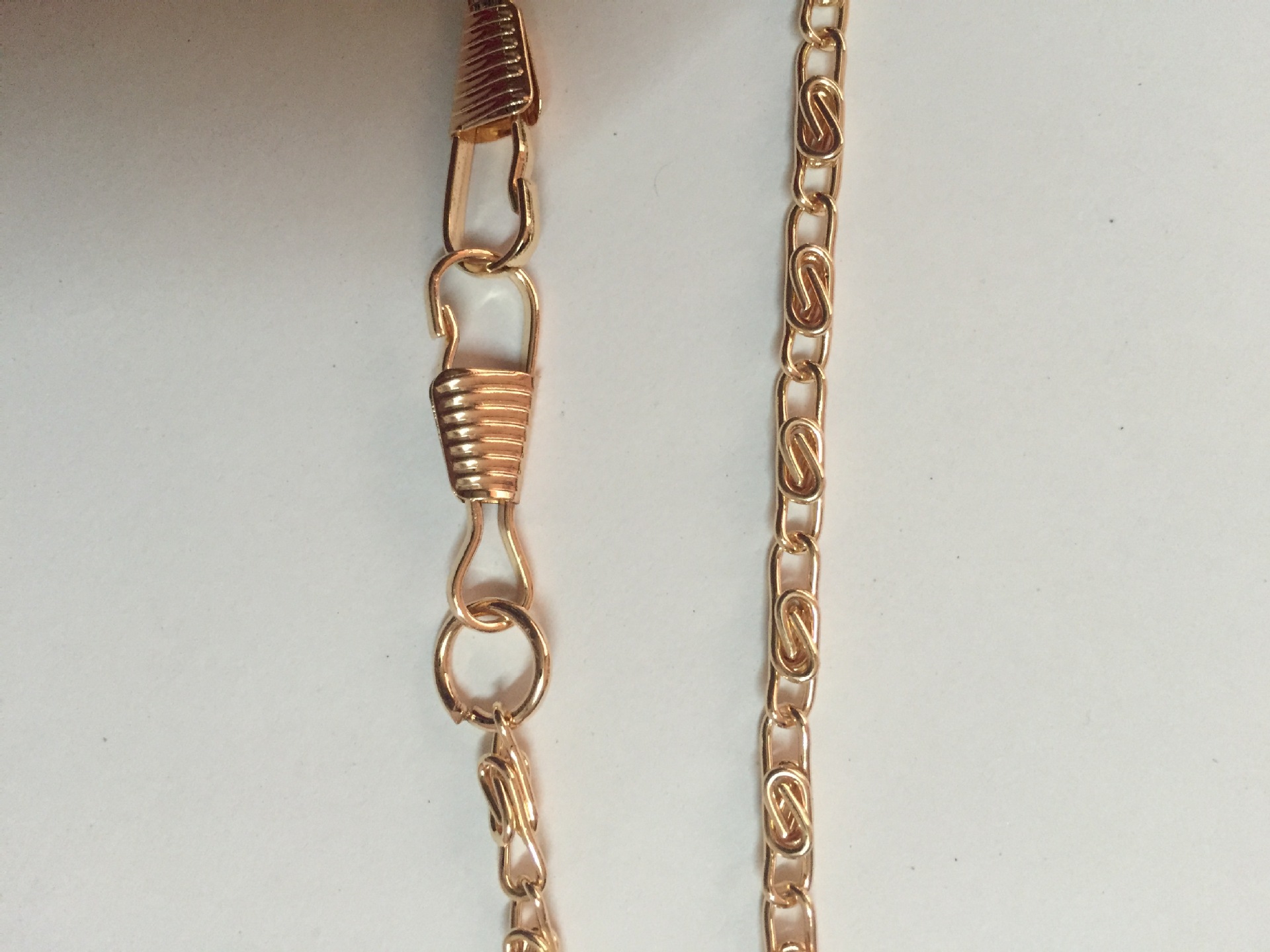 厂家直销 19#万字链60cm一条带勾扣 浅金,黑色,白色 晚装包饰链