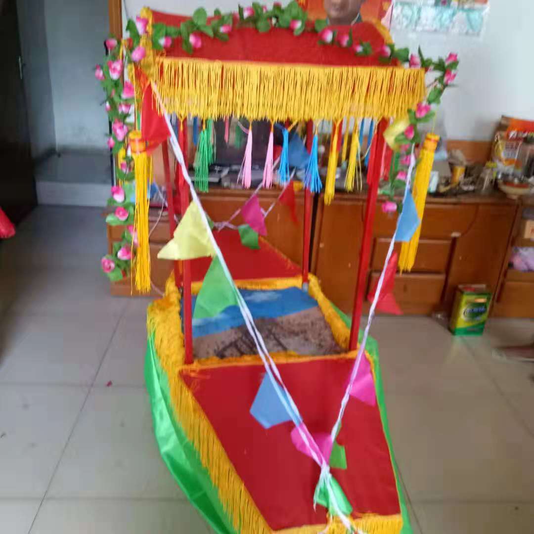 厂家直销旱船花轿道具方管焊接旱船秧歌采莲船龙船演出社火道具