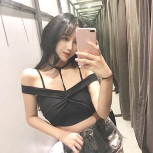 背心女夏夜店性感小背心紧身吊带露肩挂脖抹胸无袖打底外穿上衣女