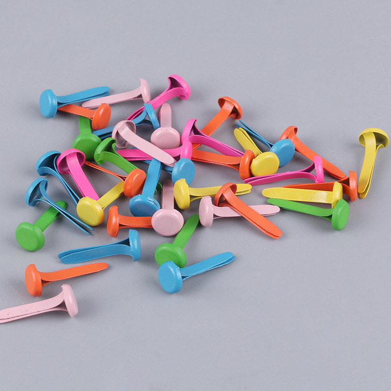 圆形烤漆彩色两脚钉服饰配件 两脚蘑菇钉儿童创意diy材料