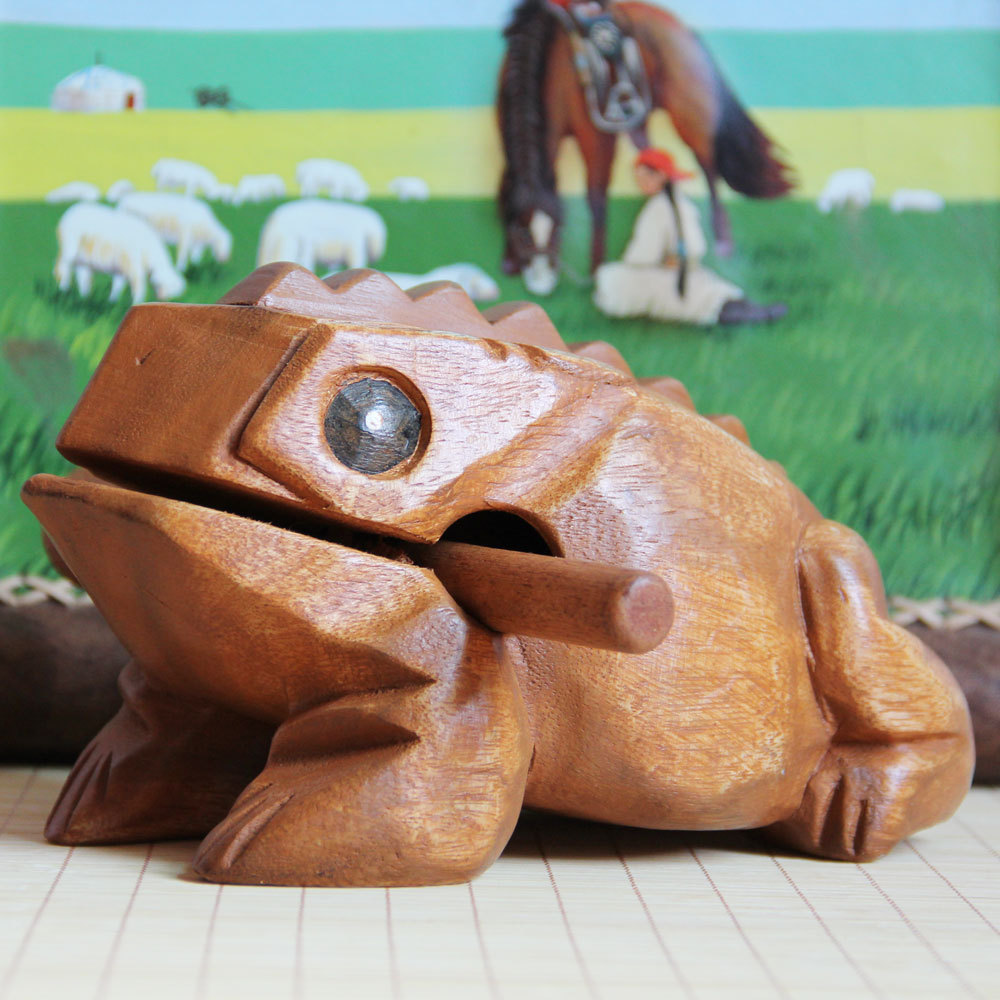 7号原木招财蛙 批发泰国手工木雕工艺品 实木家居摆饰 木质装饰