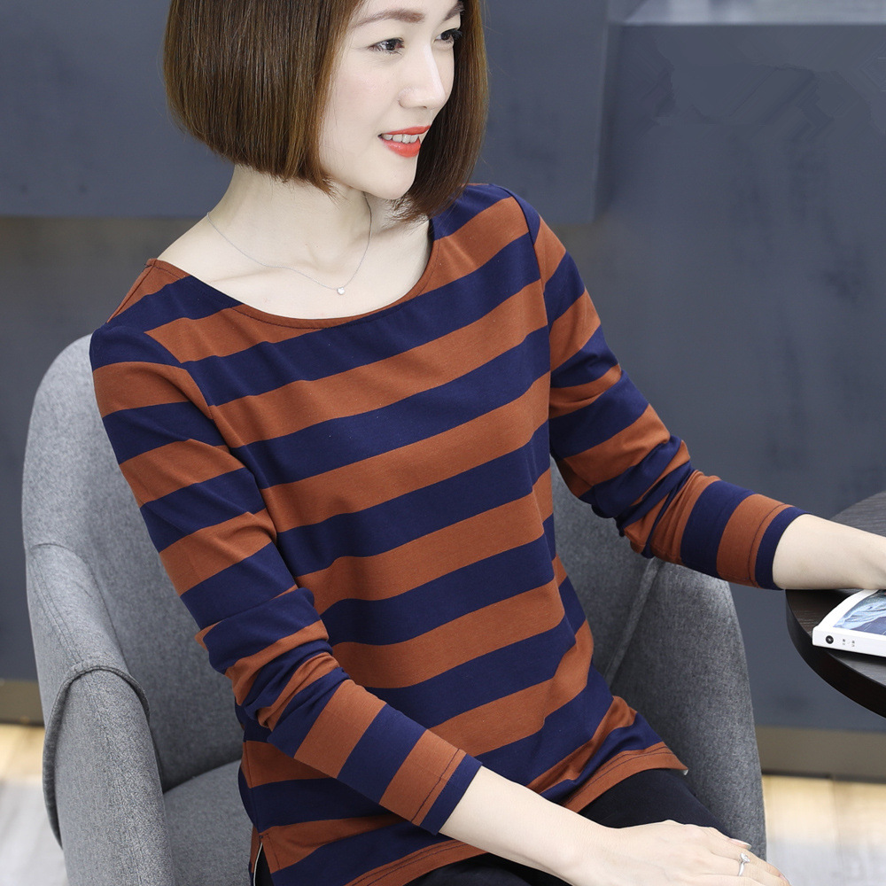 厂家批发 春装新款大码女装长袖女打底衫宽松女士t恤上衣女