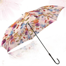 日本夏日轻重量花卉淑女长柄伞超轻细羽毛伞高大上女神遮阳晴雨伞