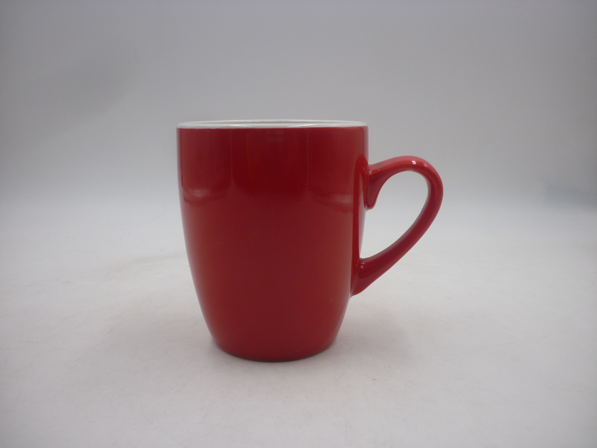 亮光双色釉马克杯 红色陶瓷杯定制logo 创意礼品水杯 出口欧洲