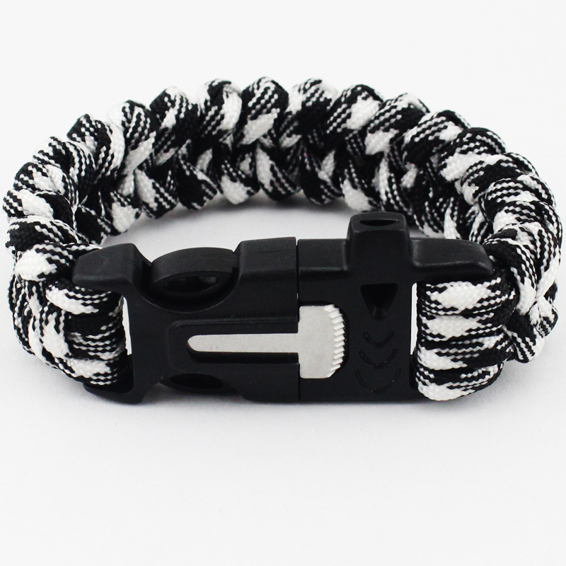 求生手环 户外露营急救鱼骨纹打火石手链 现货批发