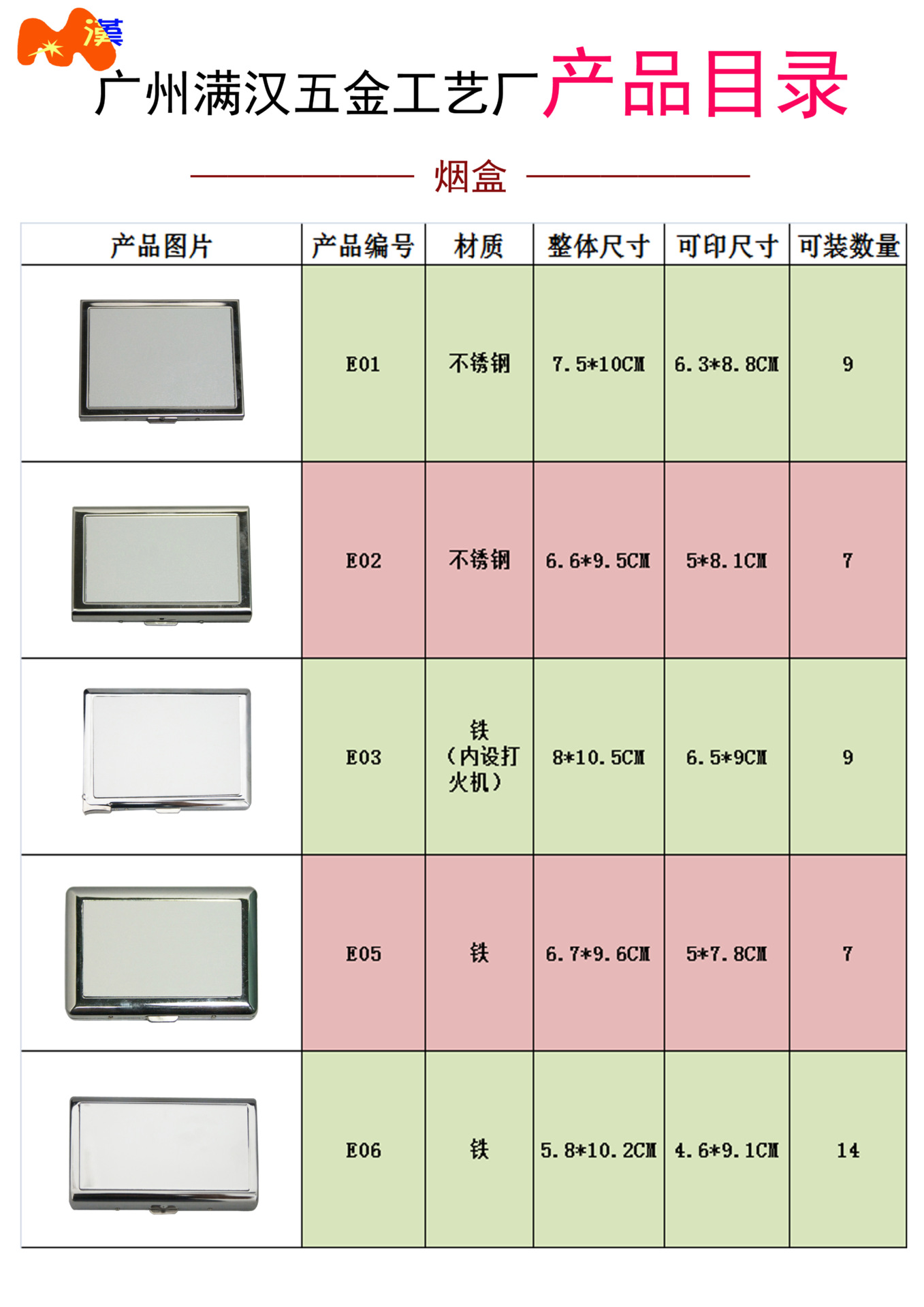 热转印工艺产品  产品名称:热转印烟盒 型号:e03  整体尺寸:6