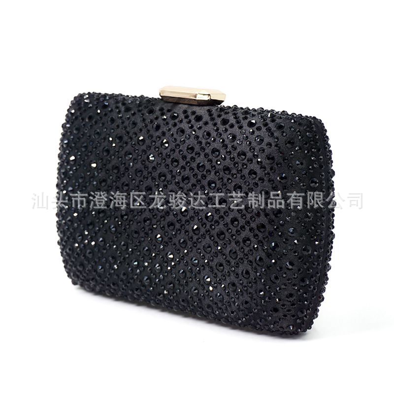 High-End Rhinestone Hand Holding Dinner Bag Diamond-Embedded Evening Bag Bride Dress Garment Bag Clutch Purse One-Shoulder Crossbody