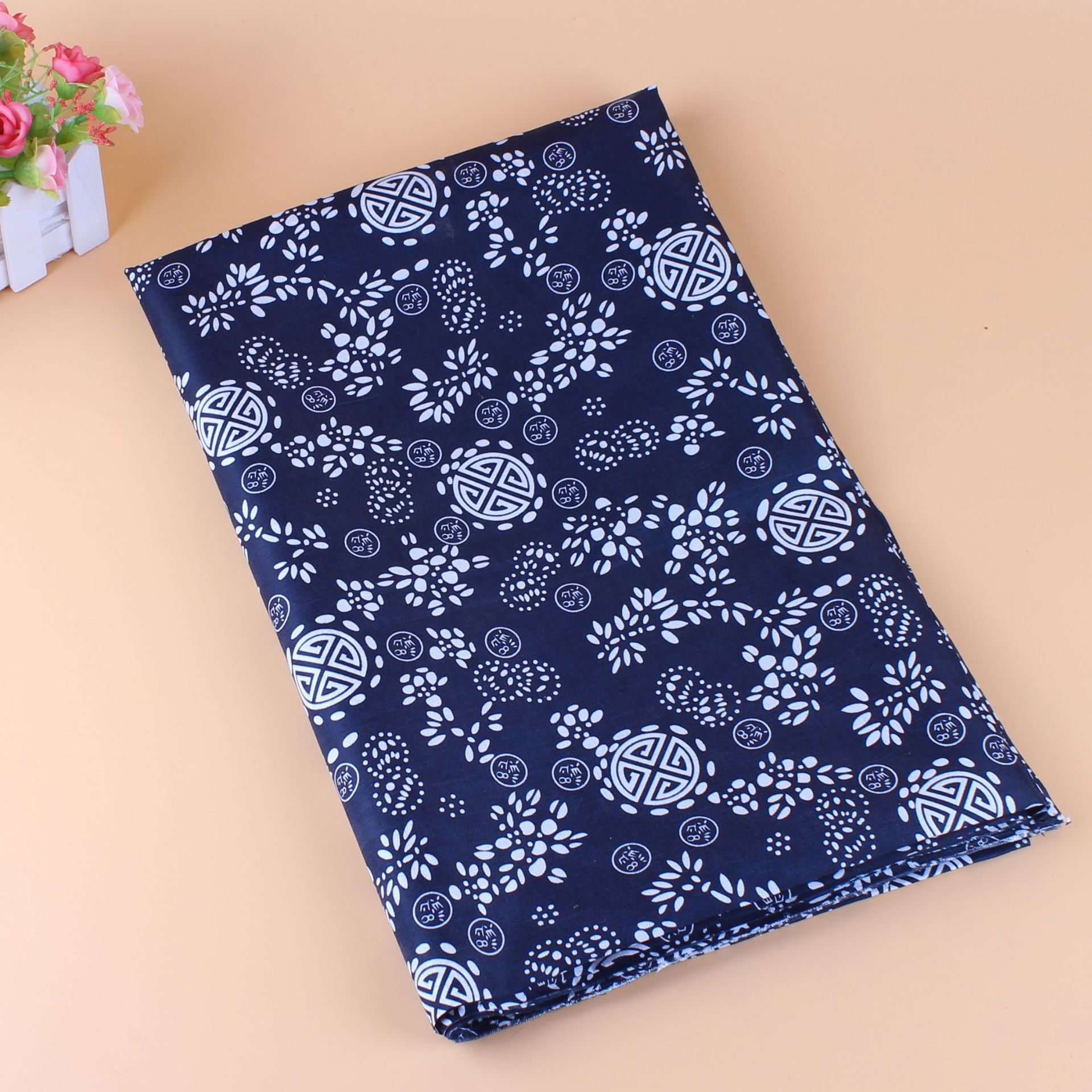 中国风面料复古民族风 蓝印花布蜡染布 幼教环创装饰材料diy手工