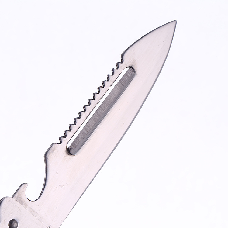 淳美多功能水果刀8878 不锈钢小刀 开瓶器鱼鳞刮厨房家用小刀