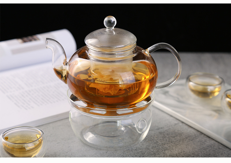 厂家定制早餐豆浆壶 手工玻璃茶壶 高硼硅耐热过滤泡花茶壶