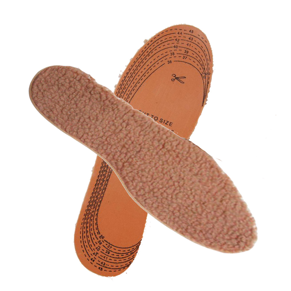 3mm黄乳胶棕色羊羔毛鞋垫 冬季保暖吸汗透气鞋垫 防寒保暖毛鞋垫