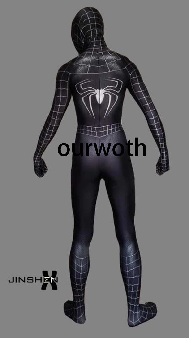 老版蜘蛛侠3 spider-man raimi黑色毒液蜘蛛侠连体紧身衣超级英雄