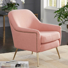 现代简约布艺小沙发单人卧室布艺沙发不锈钢脚休闲沙发咖啡店沙发