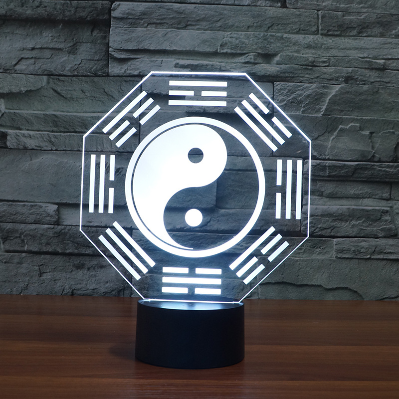 新款创意3d八卦造型氛围灯 七彩触控led视觉灯小夜灯fs-3169采购价格