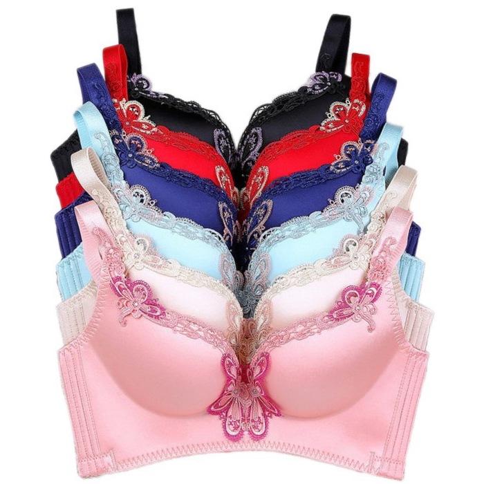 新款曼姿美蝶内衣无痕无钢圈性感水溶花胸罩聚拢调整型少女士文胸
