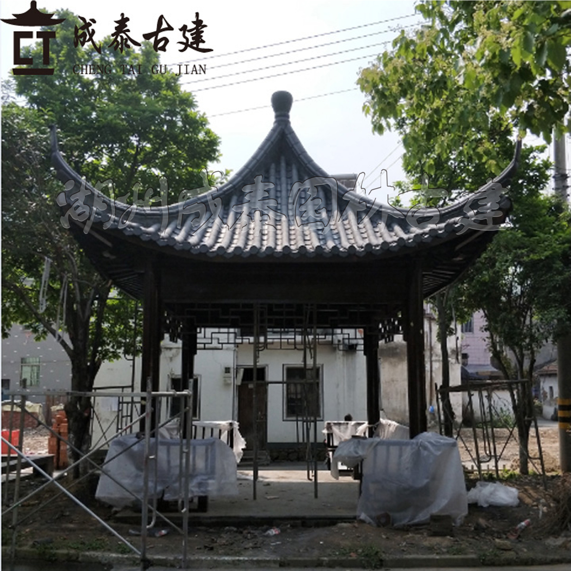 户外四角古建凉亭实木防腐木仿古定制工程别墅度假村均可使用|价格