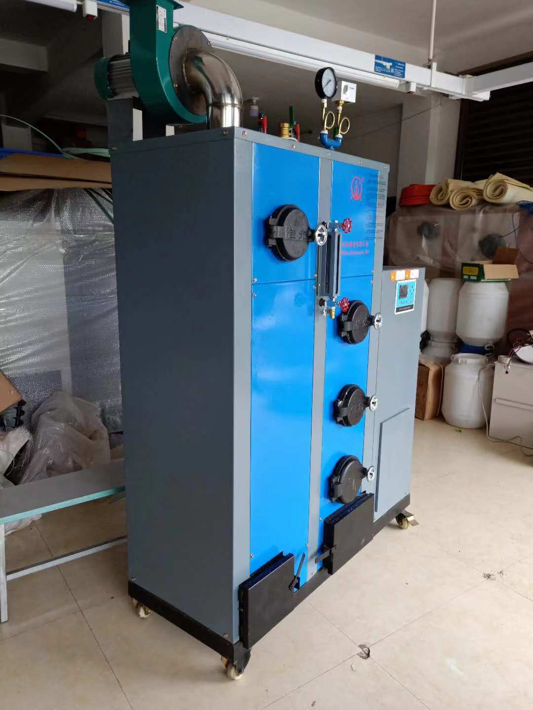 新款佳先聚能锅炉150kg生物质颗粒蒸汽发生器 连体带预热除尘锅