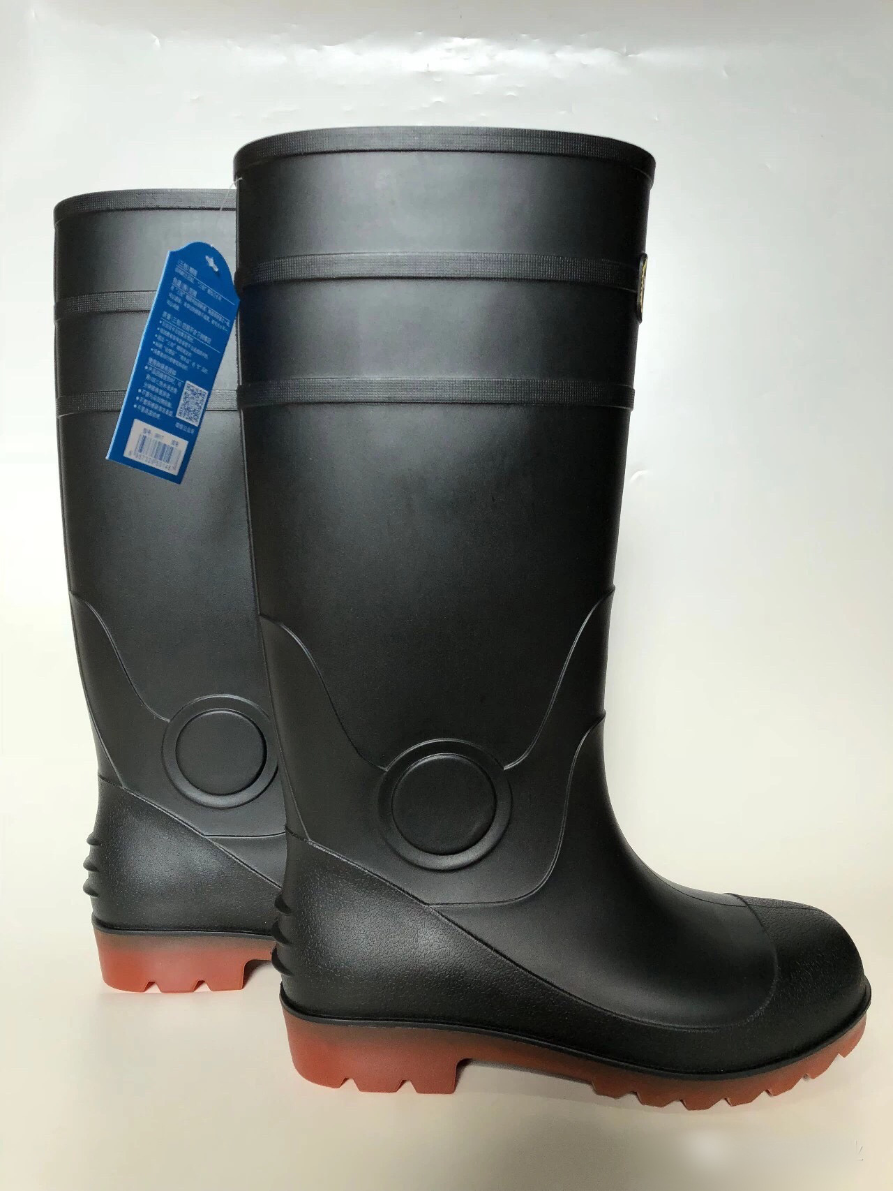 上海双钱男雨靴高筒时尚防滑耐磨牛筋底工地劳保靴-阿里巴巴