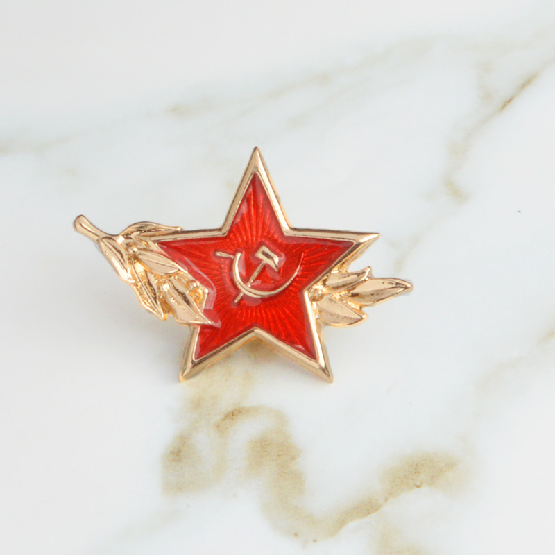 2018夏季新款苏联cccp徽章胸针 红星镰刀锤符号胸针微章 配饰批发