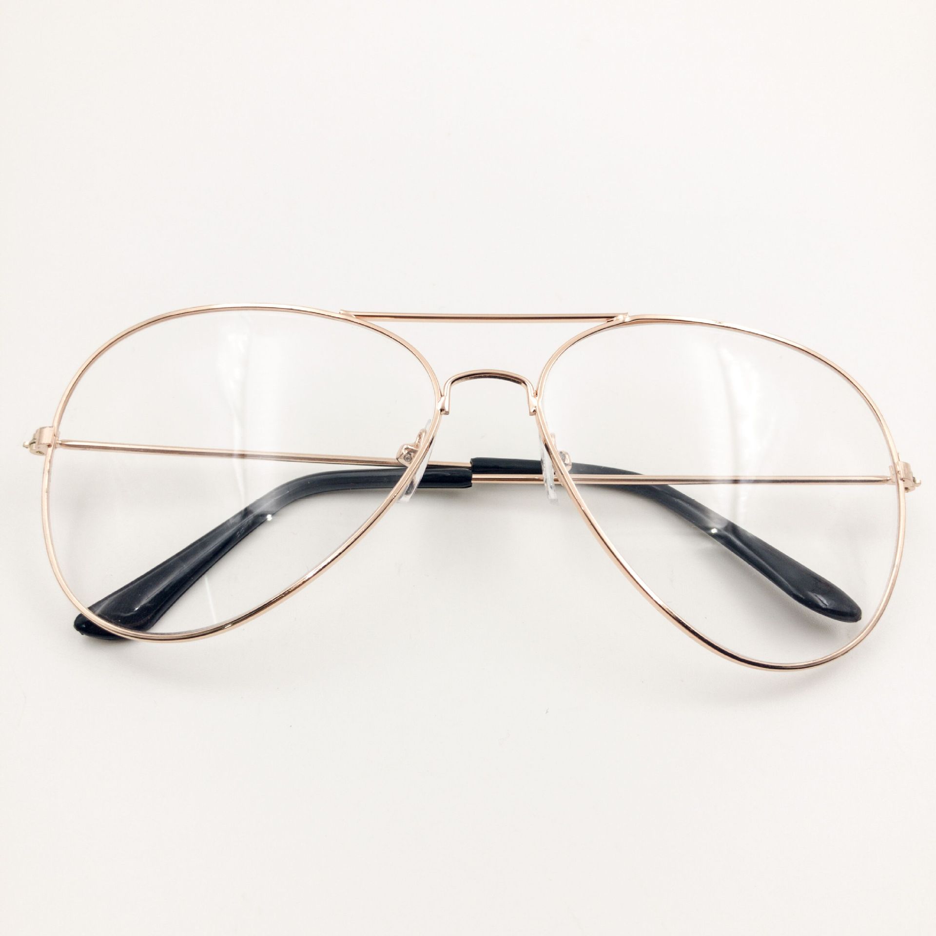 黑源3026大框蛤蟆镜潮流平光镜 复古男女眼镜框 金属飞行员眼镜架