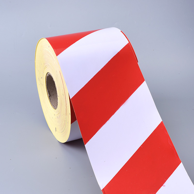 供应楼层不干胶警戒线建筑踢脚线定做车库防撞栏一次性钢管贴批发