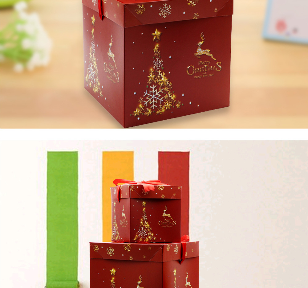 圣诞节装饰 橱窗商场 场景布置摆件 包装盒纸盒 圣诞礼盒礼品盒