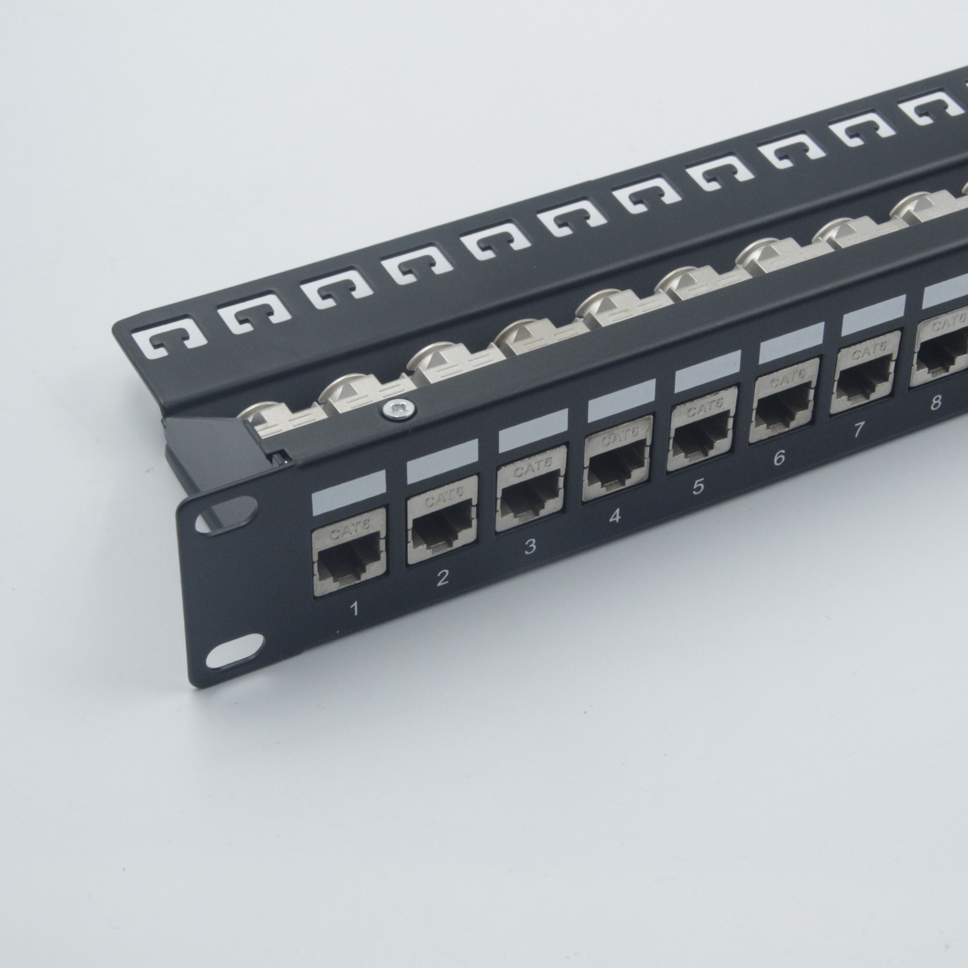 24口屏蔽配线架 空架1u机架式 模块式屏蔽空架 带理线架 可oem