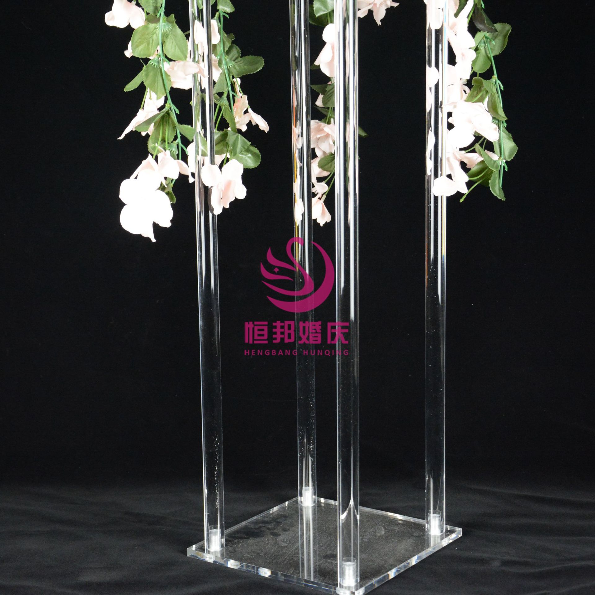 新款婚庆道具路引亚克力水晶花架婚礼场地布置用品婚庆主桌摆件