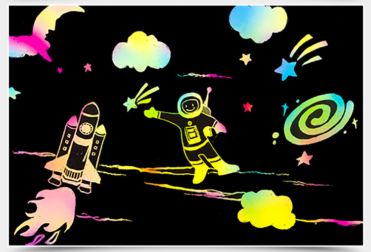 美乐 儿童炫彩刮画刮刮画纸diy儿童手工画宝宝礼物刮刮纸安全无味