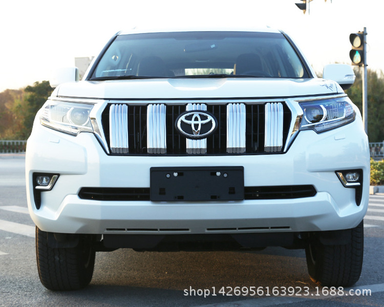 18霸道中网饰条普拉多前车标亮片中网亮条改装电镀6件不带摄像头s