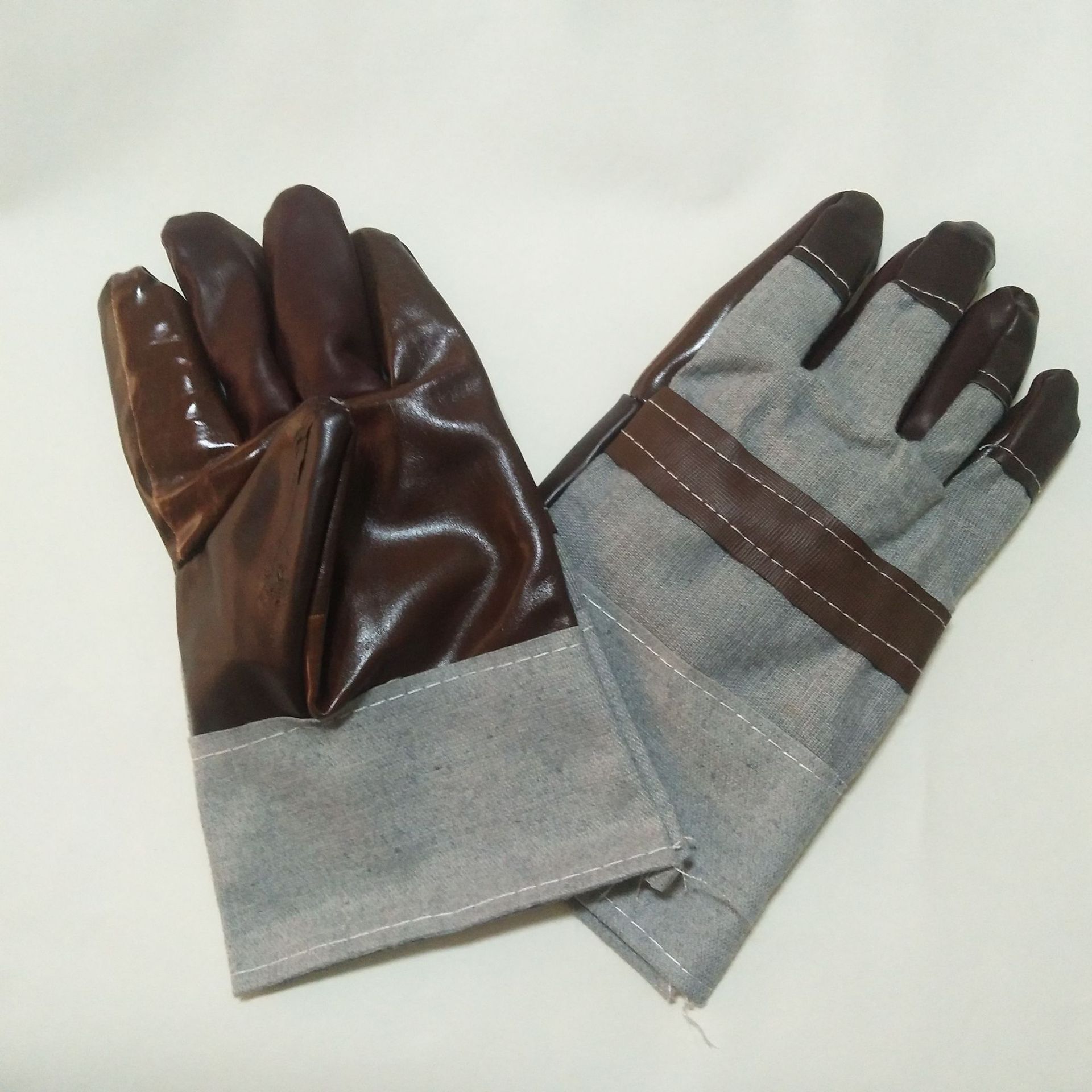 pu革手套帆布电气焊手套耐磨隔热焊接手套劳保防护皮革西皮手套