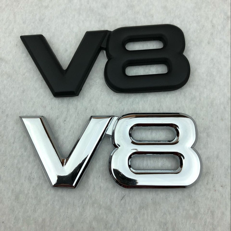 适用于丰田大众立体字母v8改装汽车排量车标金属电镀车尾标贴