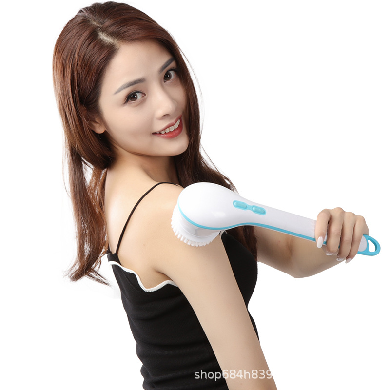 厂家直销 tv新品spin spa电动按摩洗澡器 长柄沐浴刷 去角质神器