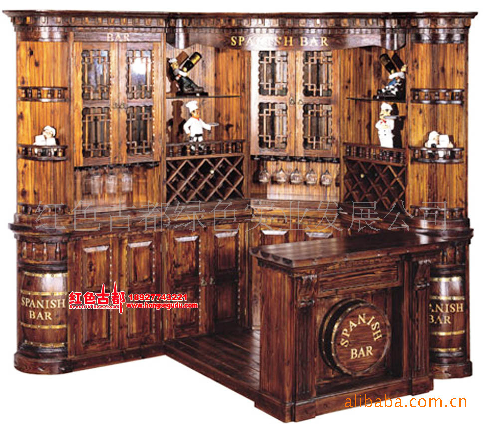 酒柜酒吧家具 炭烧木家具 吧台 酒店吧台 生态酒吧家具