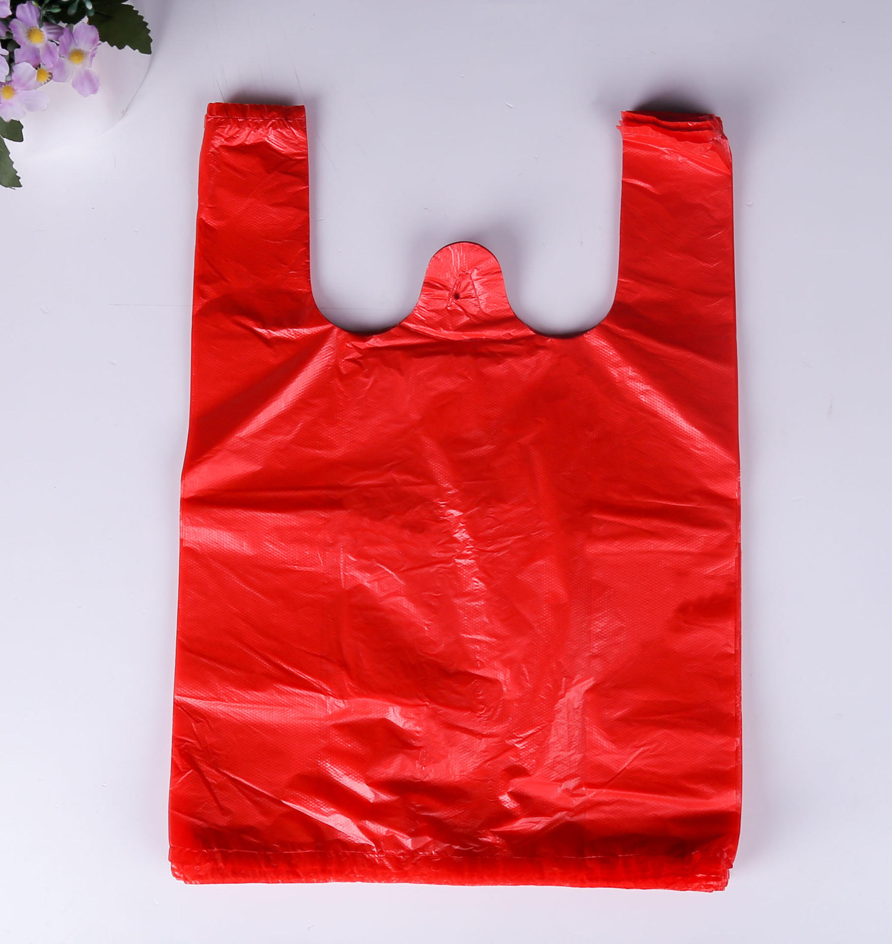 红色黑色方便袋 水果超市马甲塑料袋加厚环保购物背心袋定做批发