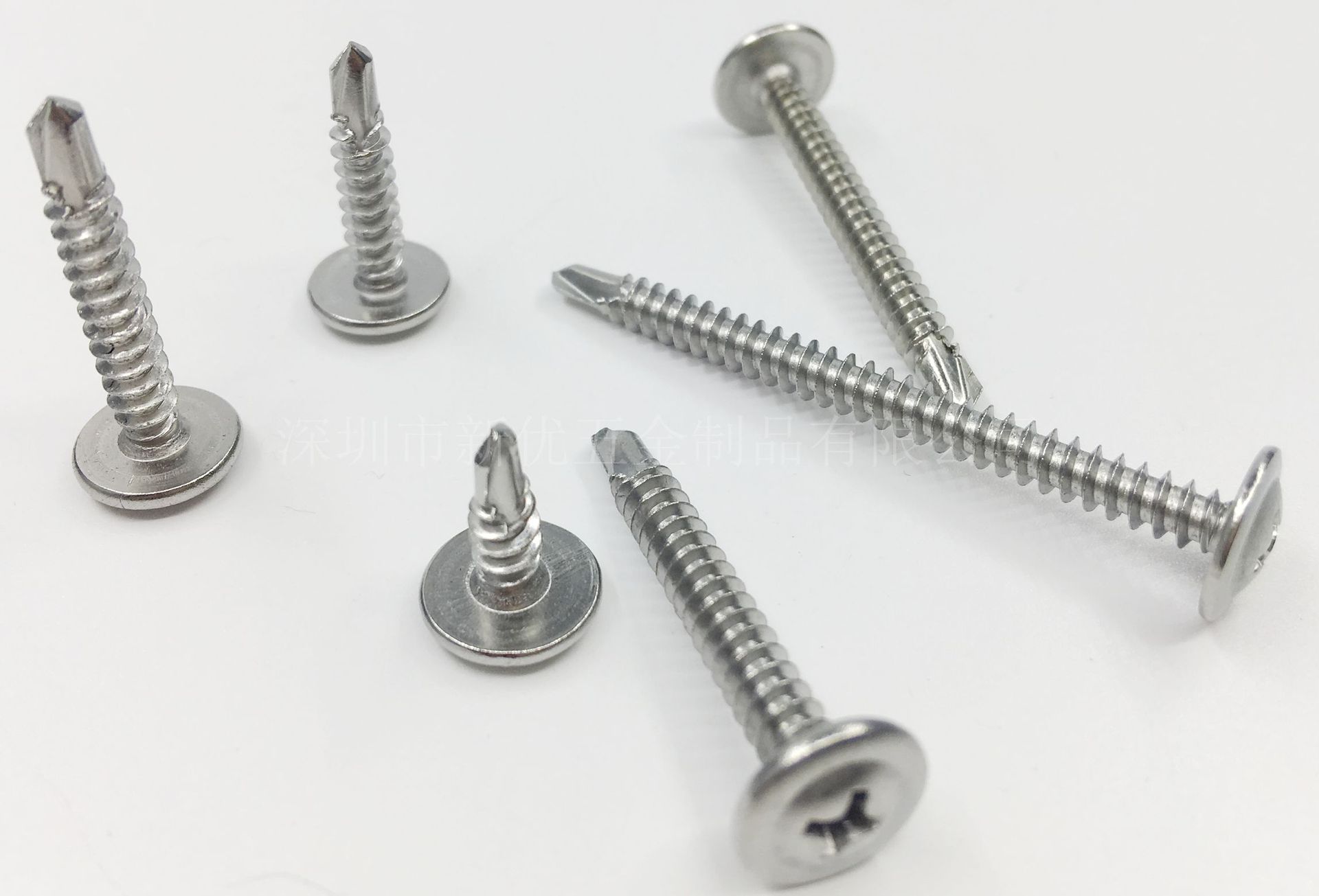 2/4.8】410不锈钢圆头华司钻尾螺丝 华司自攻 燕尾