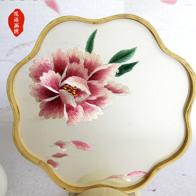 苏绣双面绣摆件 新款创意禅茶文艺摆件手工刺绣佛手莲花拈花一笑