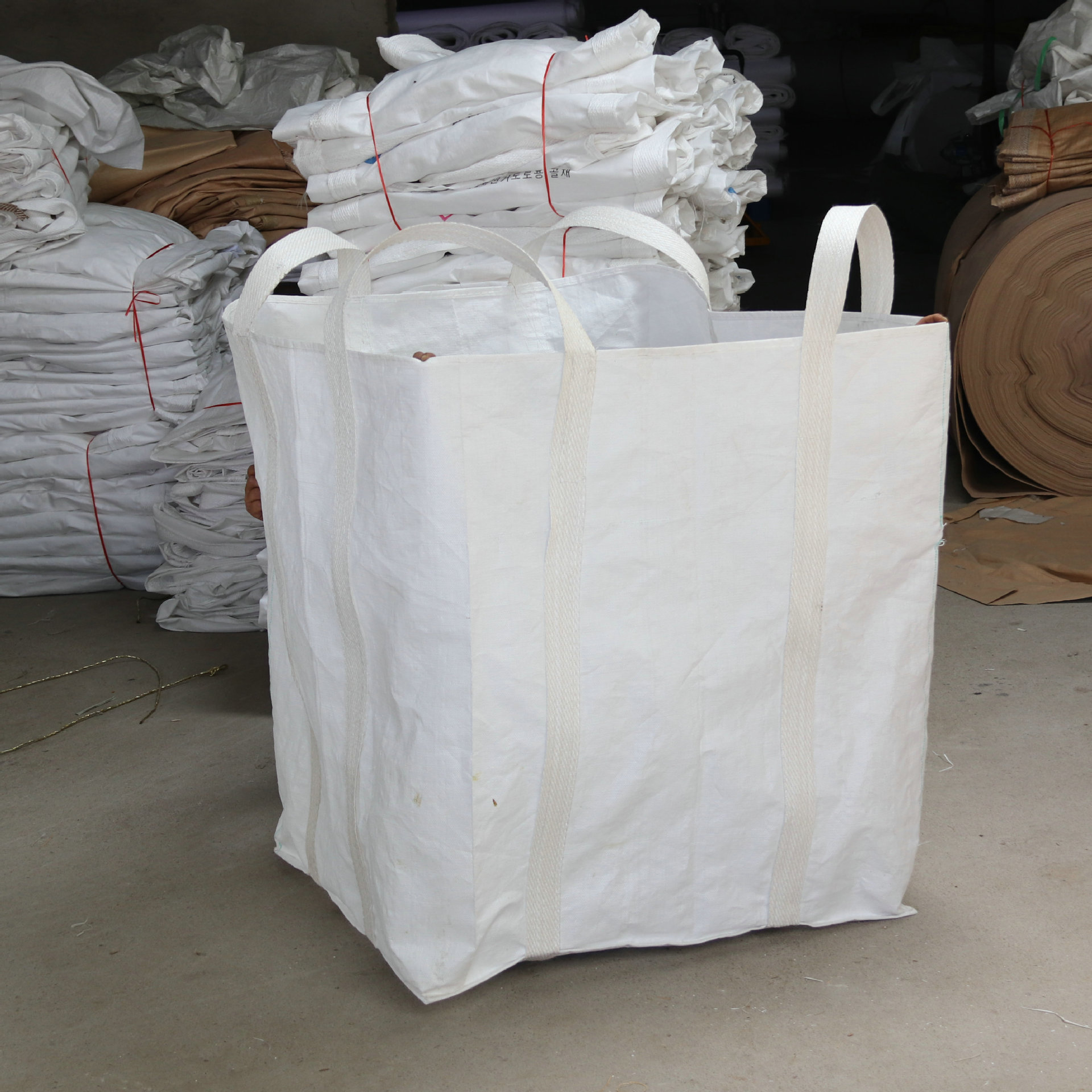 全新料白色吨袋集装吊装袋太空袋编织袋 加厚四吊水泥吨袋可定做