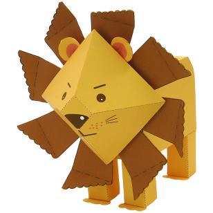 纸动物园 狮子 3d纸模型玩具 亲子diy 幼儿园活动手工折纸