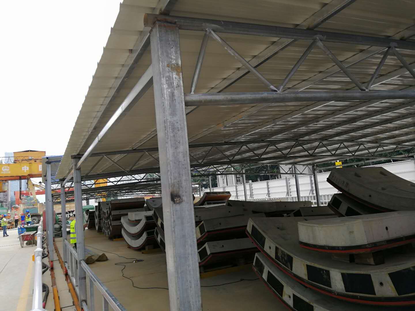 地铁工地 推拉活动彩钢棚钢筋蓬钢筋棚推拉雨篷遮阳蓬伸缩雨篷