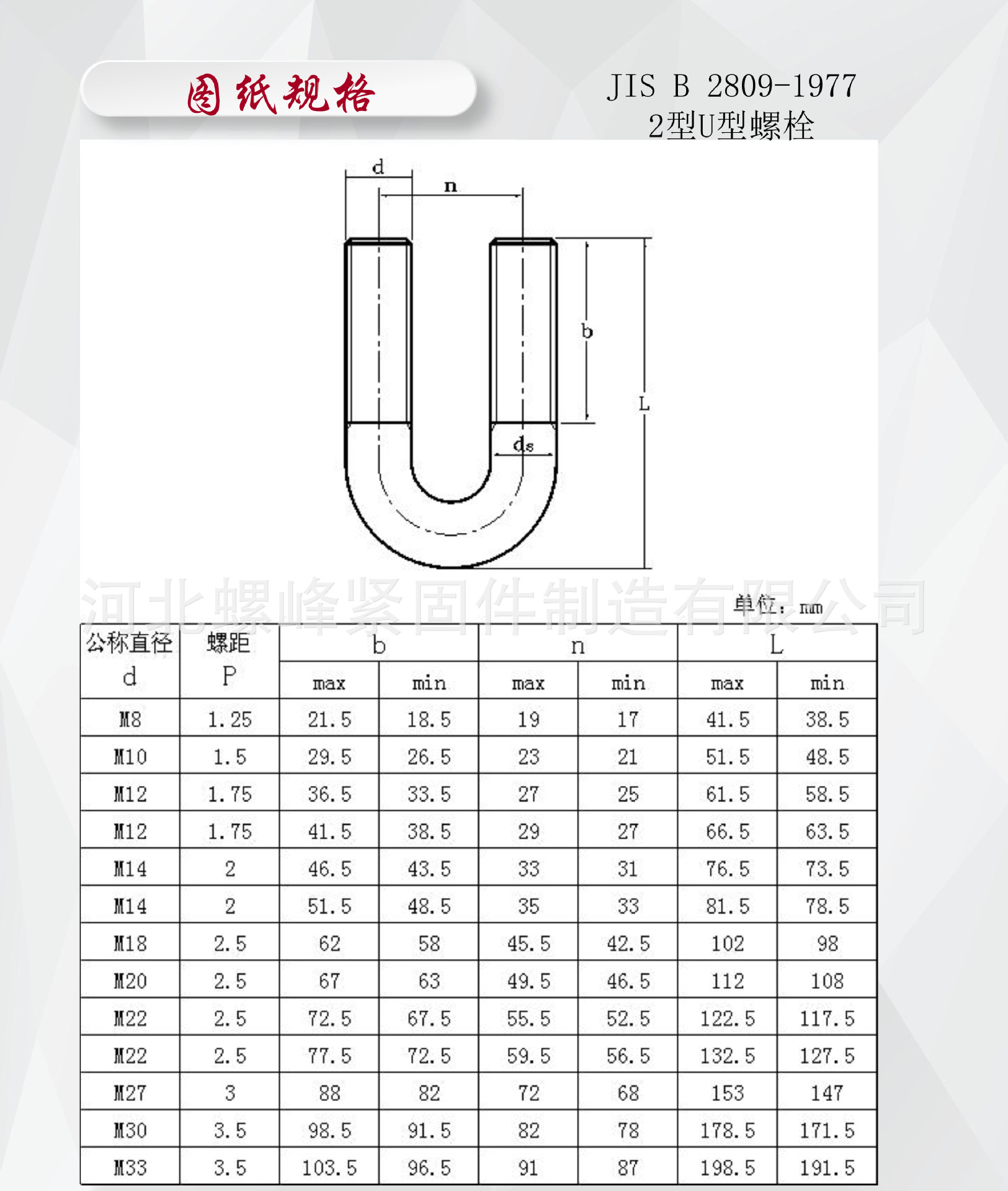 订做u型螺丝厂家生厂碳钢4.8级u型栓镀锌u型管卡-螺峰