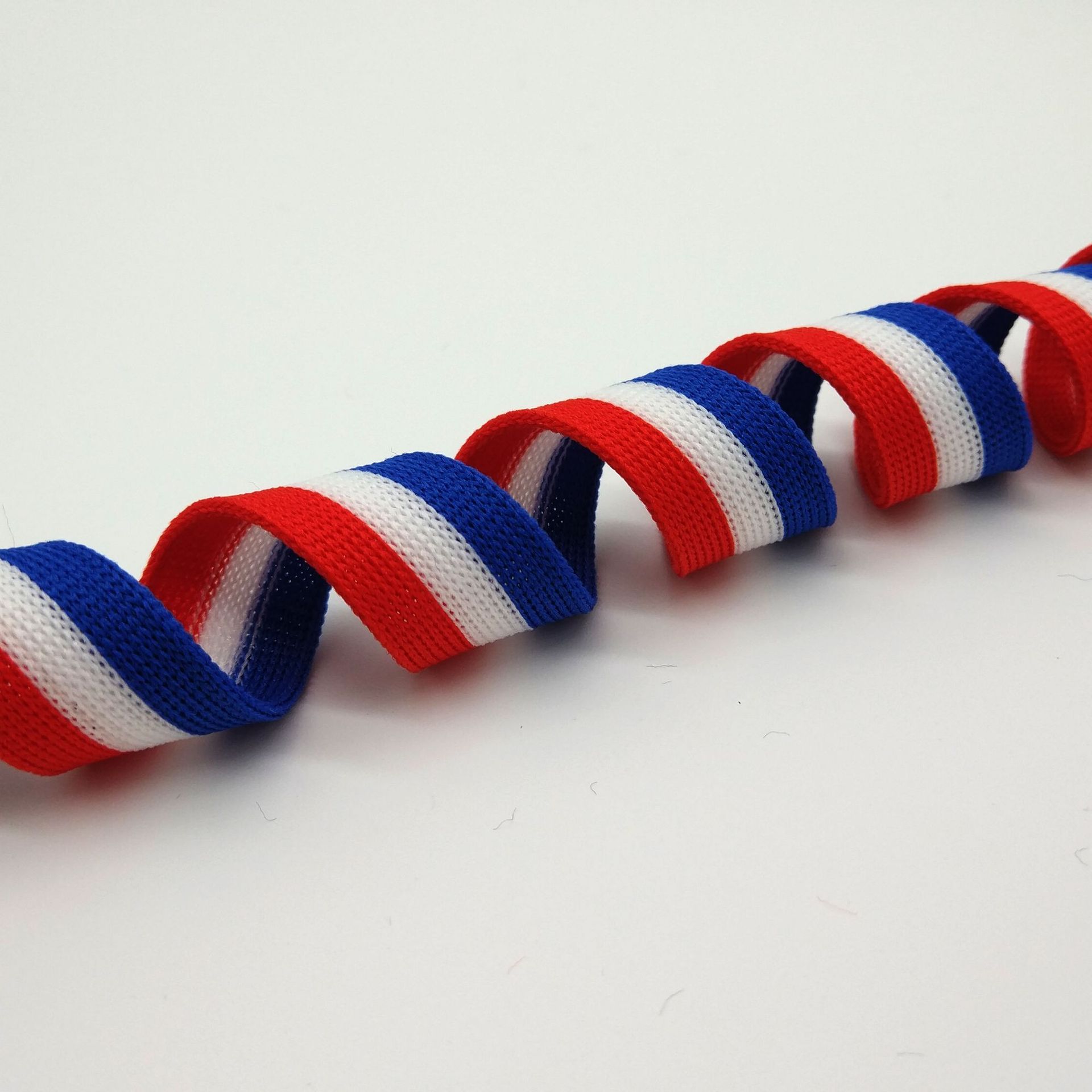 2018新款三色红白蓝微弹力针织带多款规格可印刷图案各种服装箱包