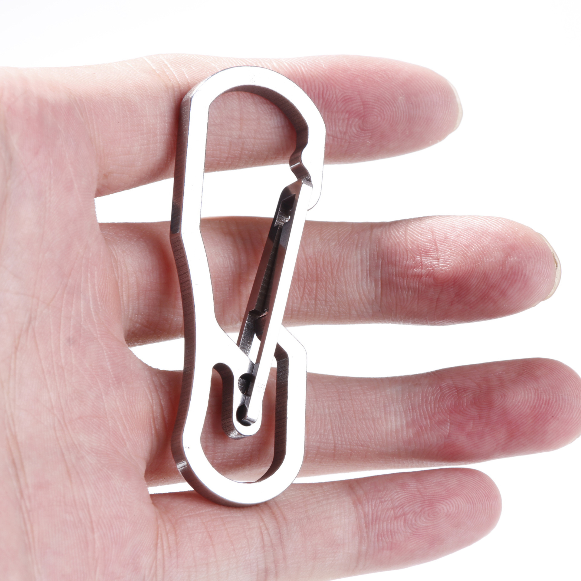 edc便捷机械师按压钥匙扣不锈钢弹性环型快挂户外多功能登山扣