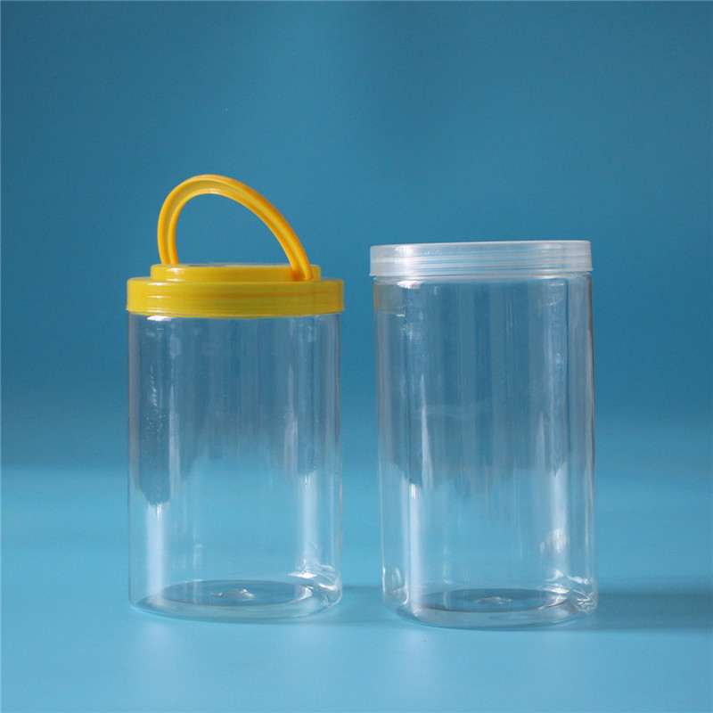 批发2000ml铝盖密封罐大口径塑料瓶12*20cm广口瓶大罐子大瓶子